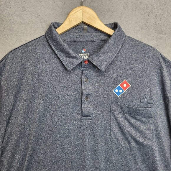 Dominos Gear Employee Uniform Shirt Mens 2XL XXL Polo Shirt Short Sleeve - Picture 2 of 11